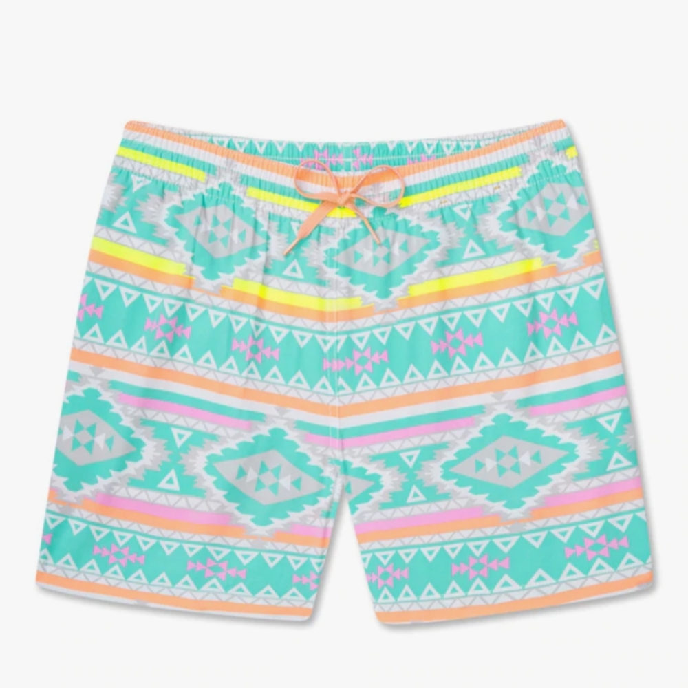 Chubbies Aztec Hybrid Swim Shorts Trunks Pastel Lined 5.5” Inseam Men Size Med